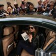 Miranda Kerr à l'issue du défilé Sonia Rykiel printemps-été 2015, à la boutique Sonia Rykiel du boulevard Saint-Germain. Paris, le 29 septembre 2014.