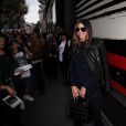 Miranda Kerr arrive à la boutique Sonia Rykiel du boulevard Saint-Germain pour le défilé Sonia Rykiel printemps-été 2015. Paris, le 29 septembre 2014.