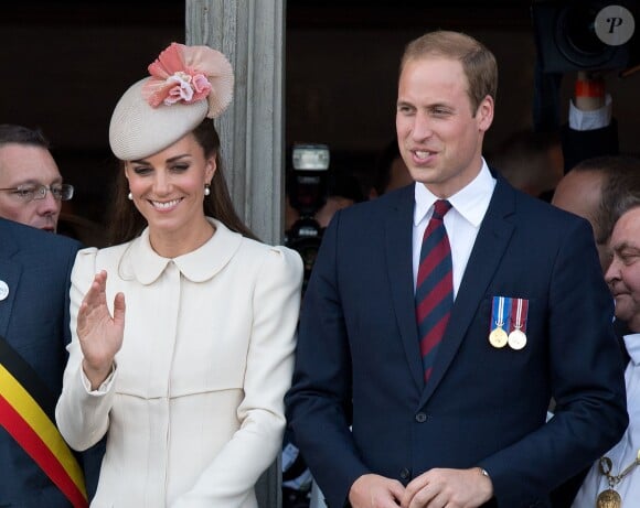 Kate Middleton et le prince William à Mons le 4 août 2014 lors des commémorations de la Première Guerre mondiale.