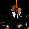 Bruce Johnson et Roch Voisine lors de la soirée de lancement de l'album Forever Gentlemen 2 le 1er octobre 2014 à bord de la péniche Le Paris, au pied de la Tour Eiffel. Sortie du disque le 20 octobre.
