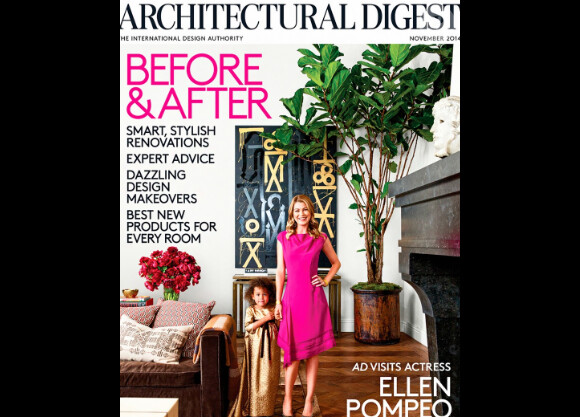 Ellen Pompeo en couverture du magazine "Architectural Digest" avec sa fille Stella, âgée de 5 ans.