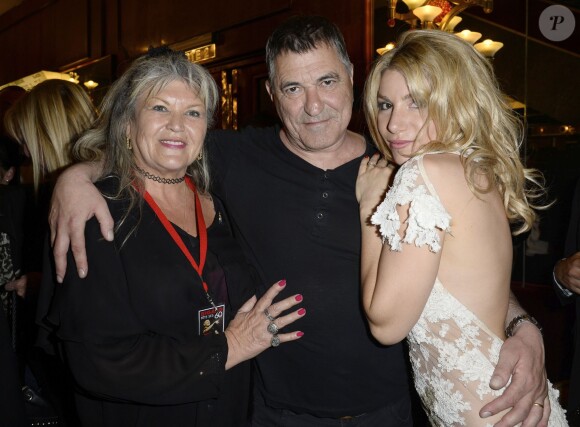 Exclusif - Jean-Marie Bigard avec sa soeur et sa femme Lola - Jean-Marie Bigard fête ses 60 ans au Grand Rex à Paris le 23 mai 2014.