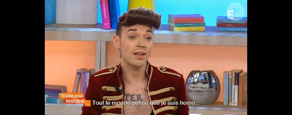 L'ex-Ange de la télé-réalité Bruno Moneroe sur le plateau de Toute une histoire, sur France 2, le vendredi 3 octobre 2014