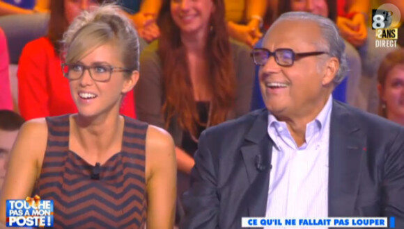 Enora Malagré et Gérard Louvin - Emission "Touche pas à mon poste" sur D8. Le 8 octobre 2014.