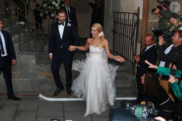 Mariage de Michelle Hunziker et Tomaso Trussardi à Bergame - le 10 octobre 2014.
