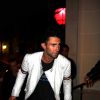 Adam Levine des Maroon 5 à son arrivée à l'hôtel Peninsula à Paris le 20 octobre 2014