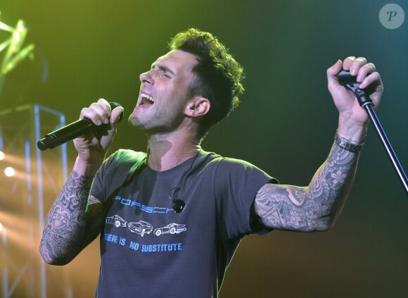 Adam Levine du groupe Maroon 5 - Concert NRJ Music Tour à Paris, le 20 octobre 2014