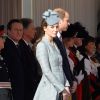 Le prince William et Kate Middleton assistent avec le président de la république de Singapour, Tony Tan Keng Yam, et sa femme Mary Chee Bee Kiang ainsi que le premier ministre britannique David Cameron, à la parade des Horse Guards à Londres. Le 21 octobre 2014