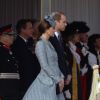 Le prince William et Kate Middleton assistent avec le président de la république de Singapour, Tony Tan Keng Yam, et sa femme Mary Chee Bee Kiang ainsi que le premier ministre britannique David Cameron, à la parade des Horse Guards à Londres. Le 21 octobre 2014