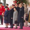 La famille royale britannique assiste avec le président de la république de Singapour, Tony Tan Keng Yam, et sa femme Mary Chee Bee Kiang ainsi que le premier ministre britannique David Cameron, à la parade des Horse Guards à Londres. Le 21 octobre 2014
