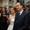 Exclusif - Emilie Dequenne et son époux Michel Ferracci trinquent à leur mariage - Cocktail dînatoire lors de la soirée du mariage de Michel Ferracci et Emilie Dequenne le samedi 11 octobre 2014, dans un loft du 10e arrondissement, à Paris.