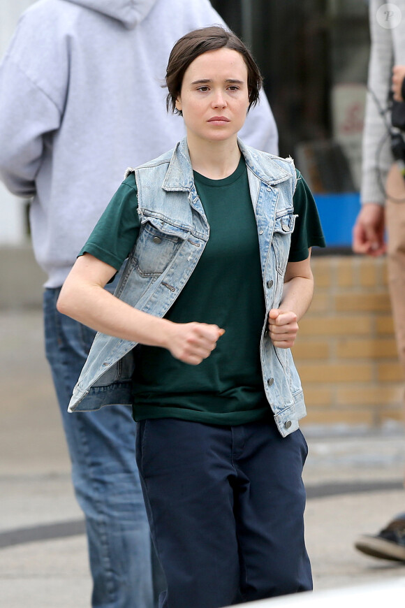 Ellen Page sur le tournage de Freeheld près de New York le 21 octobre 2014.