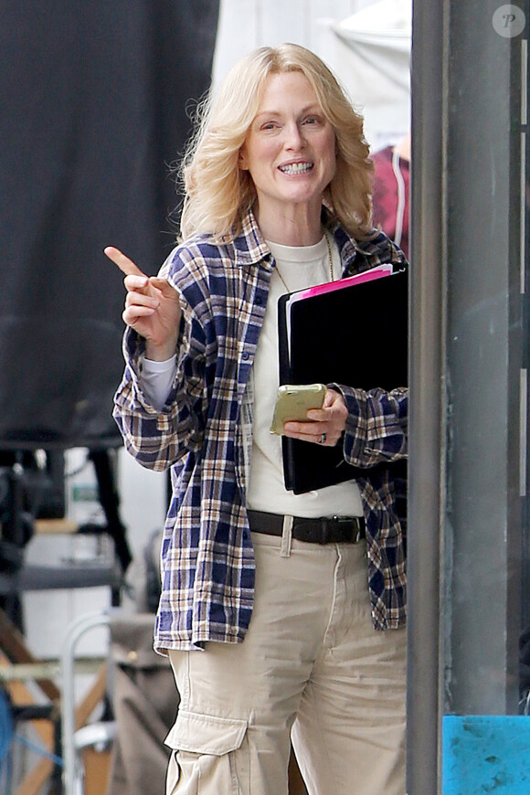 Julianne Moore sur le tournage de Freeheld près de New York le 21 octobre 2014.