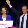 François Hollande et Ségolène Royal, lors du grand meeting de François Hollande à Rennes, le mercredi 4 avril 2012.