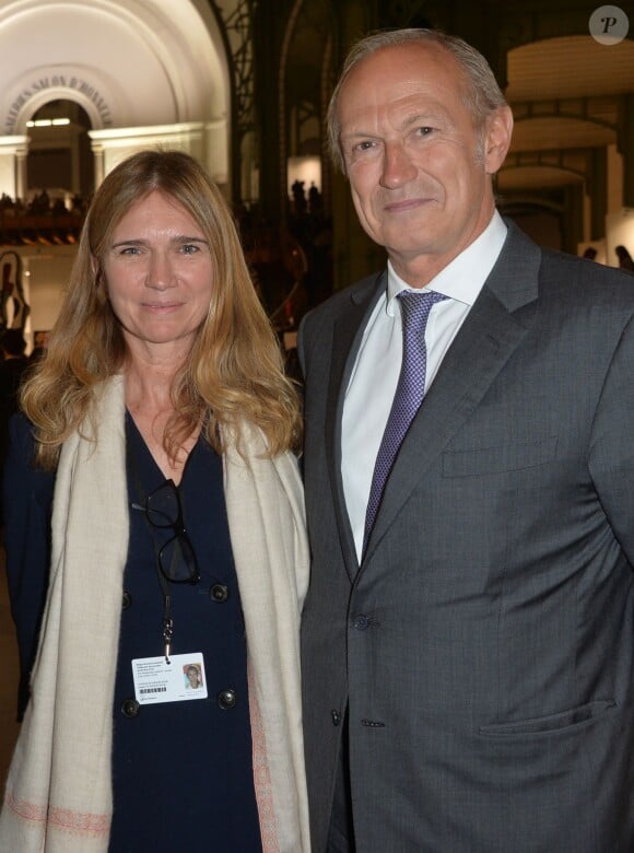 Sophie Scheidecker et Jean-Paul Agon (PDG de L'Oréal) - Soirée de vernissage de la FIAC 2014 organisée par ORANGE au Grand Palais à Paris, le 22 octobre 2014.