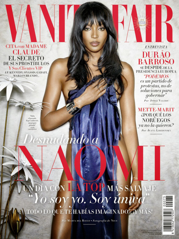 Naomi Campbell, photographiée par Nico Bustos pour l'édition espagnole de Vanity Fair. Numéro de novembre 2014.