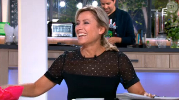 La journaliste Anne-Sophie Lapix dans C à vous, le mercredi 24 septembre 2014.