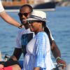 LeBron James et sa femme Savannah, enceinte lors de leurs vacances à Mykonos, le 15 août 2014