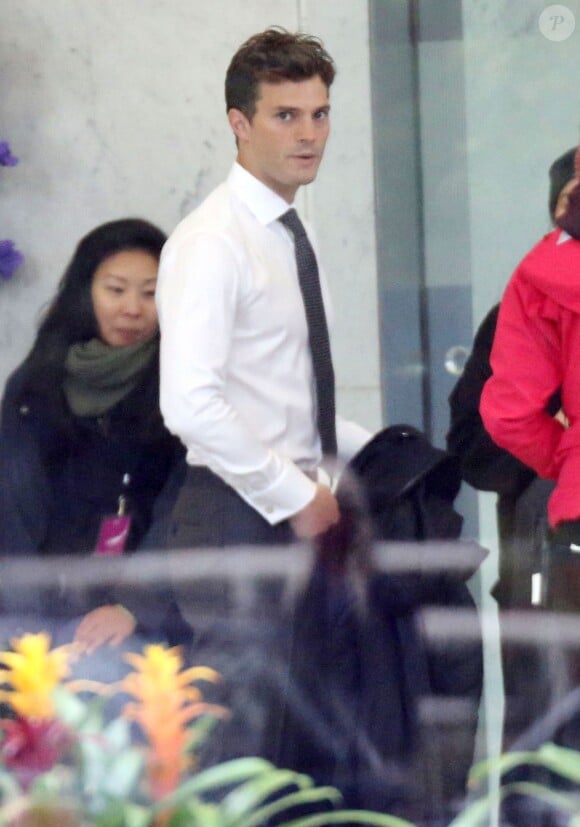 Jamie Dornan, sur le tournage de "Fifty Shades Of Grey" à Vancouver, le 13 octobre 2014.
