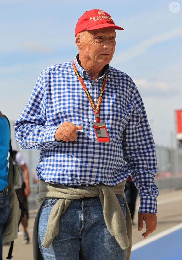 Niki Lauda dans le paddock du Grand Prix des Etats-Unis à Austin, le 2 novembre 2014