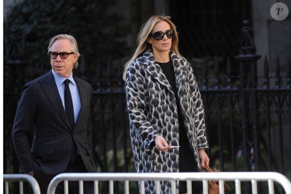Tommy Hilfiger et son épouse aux funérailles du créateur Oscar de la Renta, le 3 novembre 2014 à New York.