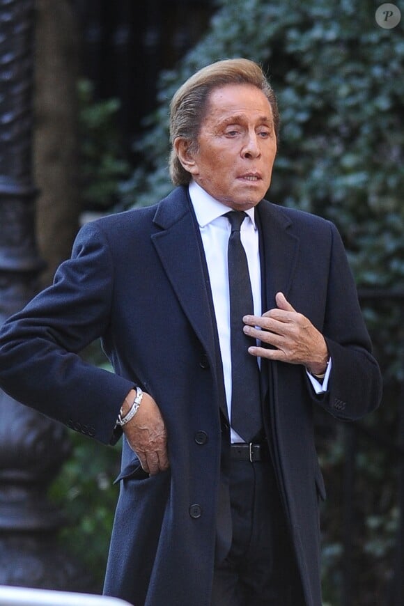 Valentino Garavani aux funérailles du créateur Oscar de la Renta, le 3 novembre 2014 à New York.