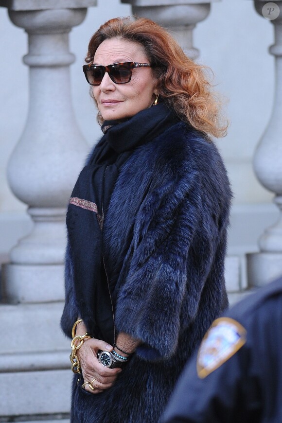 Diane von Furstenberg aux funérailles du créateur Oscar de la Renta, le 3 novembre 2014 à New York.