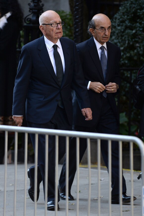 Rupert Murdoch et Joel Klein aux funérailles du créateur Oscar de la Renta, le 3 novembre 2014 à New York.