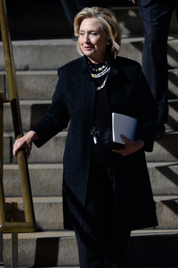 Hillary Clinton aux funérailles du créateur Oscar de la Renta, le 3 novembre 2014 à New York.
