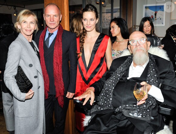 Trudie Styler, Sting, Topaz Page-Green au Lunchbox Fund's Fall Benefit Dinner à New York le 5 novembre 2014.