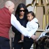 Kim Kardashian et sa fille North assistent à la baby shower de Kourtney à l'hôtel Montage Beverly Hills. Beverly Hills, le 12 novembre 2014.