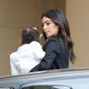 Kim Kardashian et sa fille North assistent à la baby shower de Kourtney Kardashian à l'hôtel Montage Beverly Hills. Beverly Hills, le 12 novembre 2014.