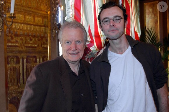 Eric Berger et André Dussollier (avec qui il a tourné trois films) à Paris en février 2002.