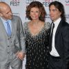 Edoardo Ponti, Sophia Loren et Carlo Ponti lors du AFI FEST à Hollywood, le 12 novembre 2014.