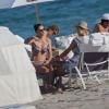 Victoria Silvstedt, Ingrid Vandebosch et ses enfants Ella Sofia et Leo Benjamin Gordon sur la plage à Miami, le 14 novembre 2014. - Merci de flouter la tete des enfants -14/11/2014 - Miami