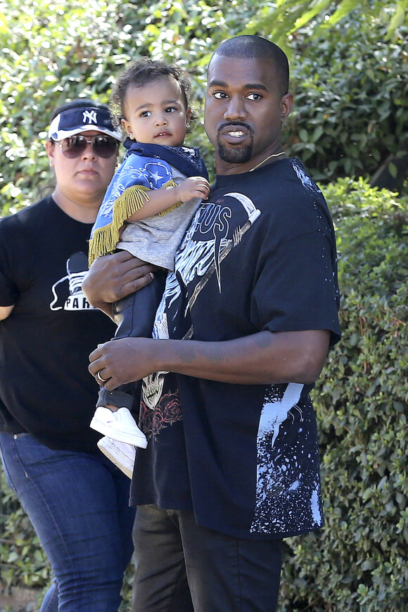 Kanye et North West à Los Angeles, le 18 octobre 2014.