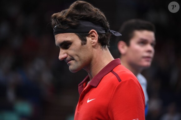Roger Federer lors du BNP Paribas Masters au POPB le 31 octobre 2014 à Paris