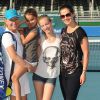 Martina Navratilova et sa fiancée Julia Lemigova accompagnée de ses deux filles, Victoria et Emma, lors du 25e Chris Evert / Raymond James Pro-Celebrity Tennis Classic au Delray Beach Tennis Center de Delray Beach, le 23 novembre 2014