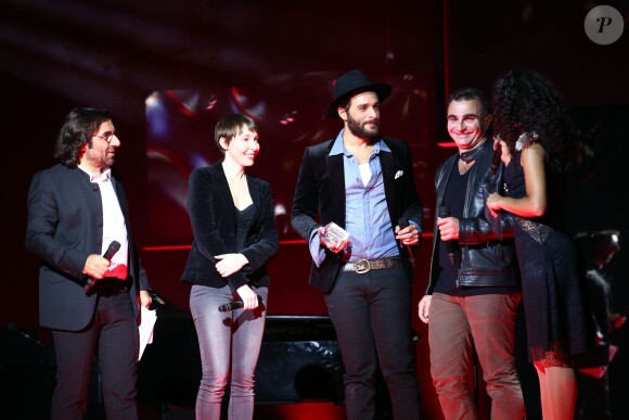 André Manoukian, Jeanne Cherhal, Yodelice (Maxim Nucci), Aidai Thouiri - Les Grands Prix de La Sacem 2014 à l'Olympia à Paris le 24 novembre 2014.