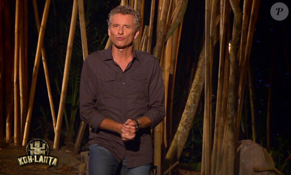 Le présentateur Denis Brogniart - Finale de "Koh-Lanta 2014" sur TF1. Vendredi 21 novembre 2014.