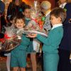 Les jumeaux Luis et Alfonso et leur soeur Eugenia, enfants de la princesse Margaritaet du prince Louis de Bourbon, le 22 novembre 2014 à Madrid lors de la vente caritative Rastrillo Nuevo Futuro, au profit de l'association qui vient en aide aux orphelins.