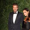 David Beckham et sa femme Victoria lors de la soirée "Evening Standard Theatre Awards" à Londres le 30 novembre 2014