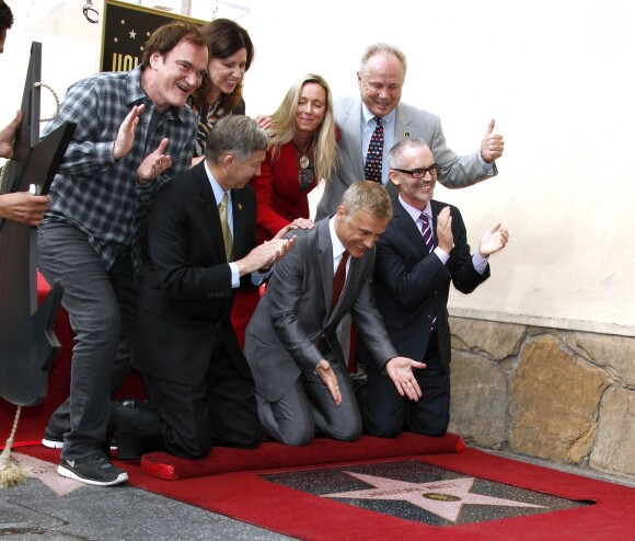 Quentin Tarantino, Christoph Waltz sur le Walk of Fame à Hollywood, le 1er décembre 2014.