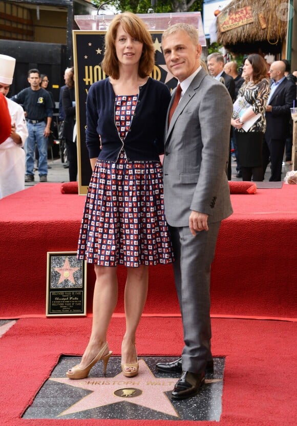 Christoph Waltz et son épouse - Christoph Waltz reçoit son étoile sur le Walk of Fame à Hollywood, le 1er décembre 2014.