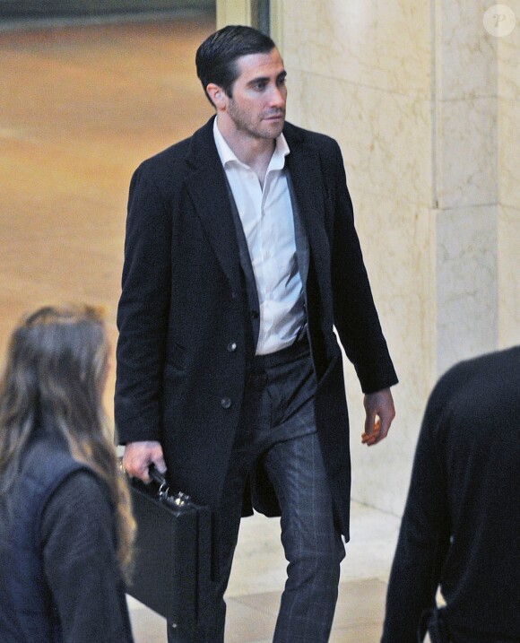 Jake Gyllenhaal tourne des scènes de son nouveau film "Demolition" à la Grands Gare Centrale à New York, le 27 octobre 2014.