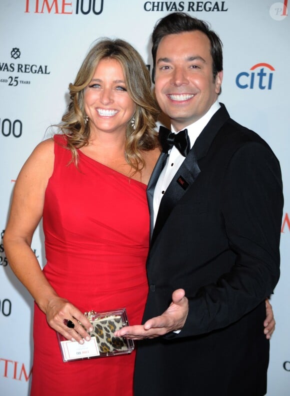 Jimmy Fallon et son épouse Nancy à New York, le 23 avril 2013.