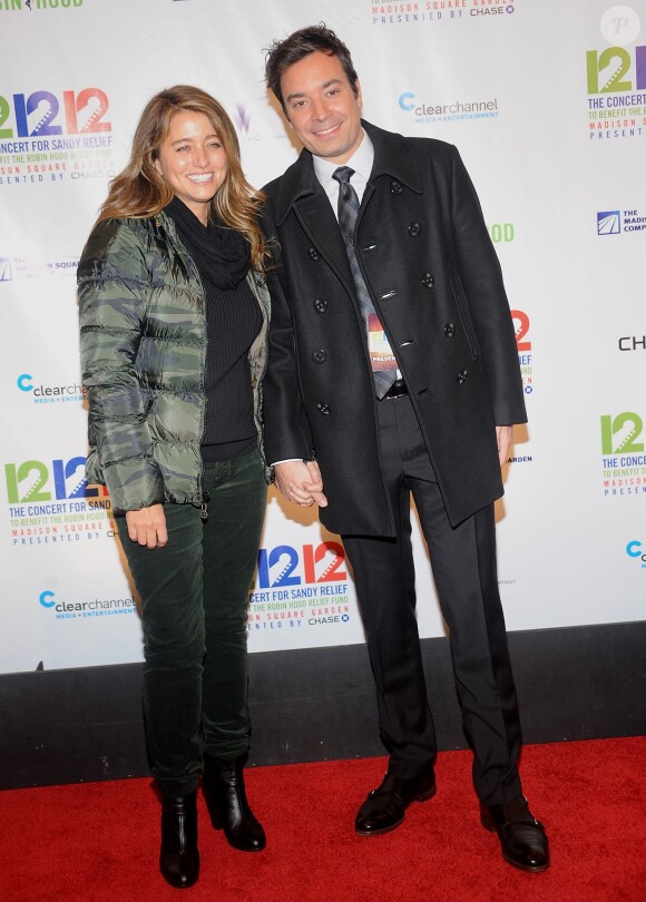 Jimmy Fallon et son épouse Nancy à New York, le 12 décembre 2012. 