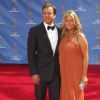 Jimmy Fallon et son épouse Nancy avec leur aînée Winnie Rose à Los Angeles, le 29 août 2010. 