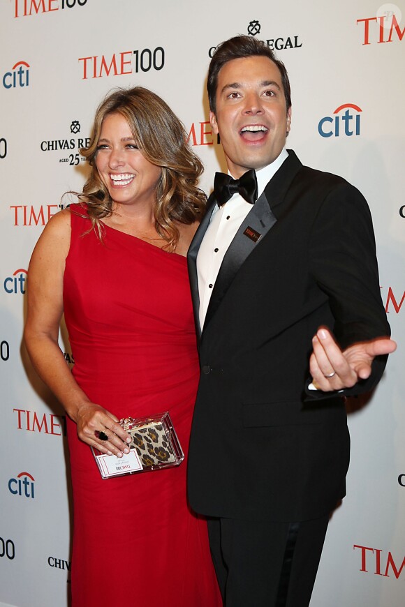 Jimmy Fallon et son épouse Nancy à New York, le 23 avril 2013.