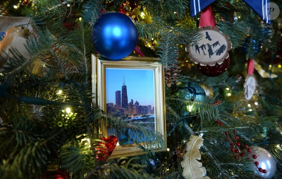 Illustration des décorations de Noël à la Maison Blanche, le 3 décembre 2014